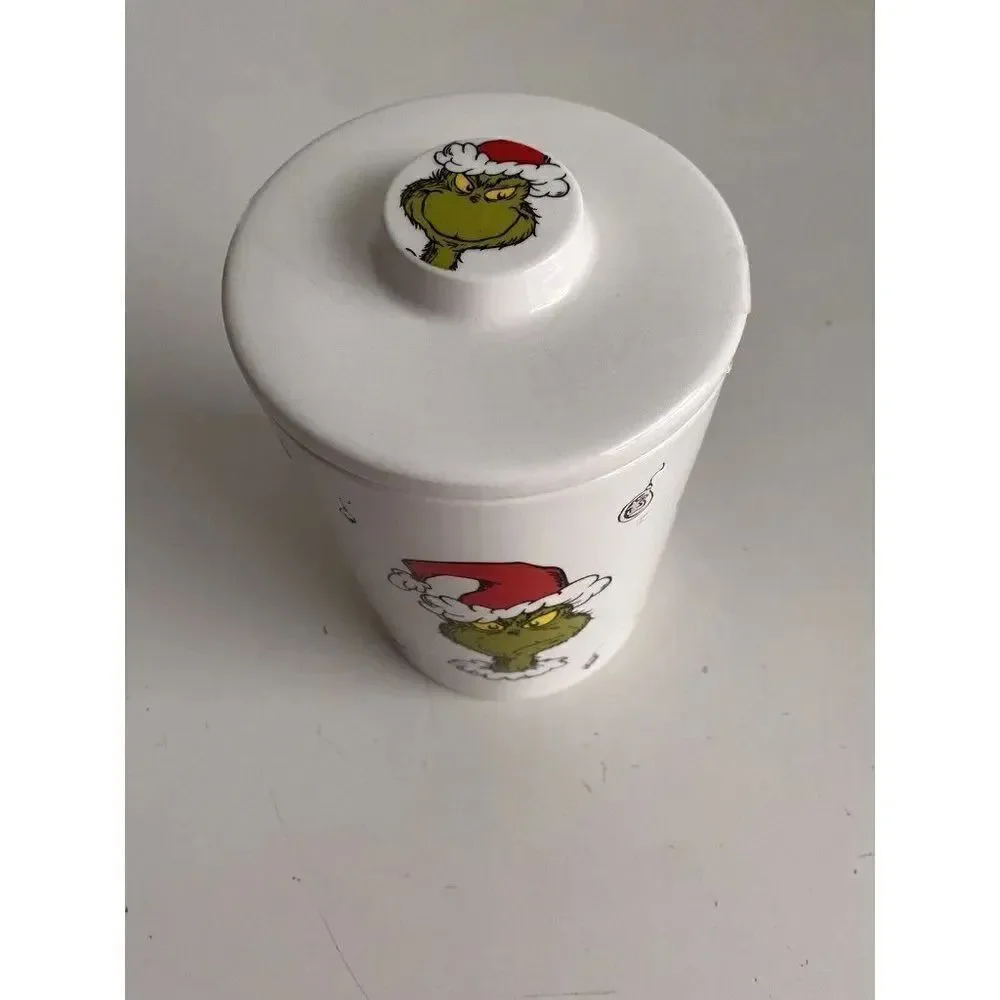 Dr. Seuss How the GRINCH Stole Christmas Ceramic‎ Canister Cookie Jar Many Faces